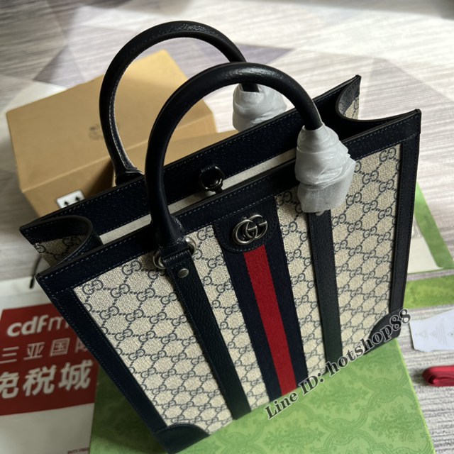 Gucci官網新款男士手提包 古馳Ophidia系列中號購物袋724685 gqy4765